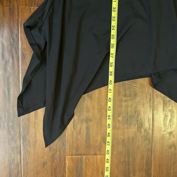 PACT Midi Tank Dress Black Sleeveless Asymmetric Stretch High Low Gothic - Picture 10 of 10